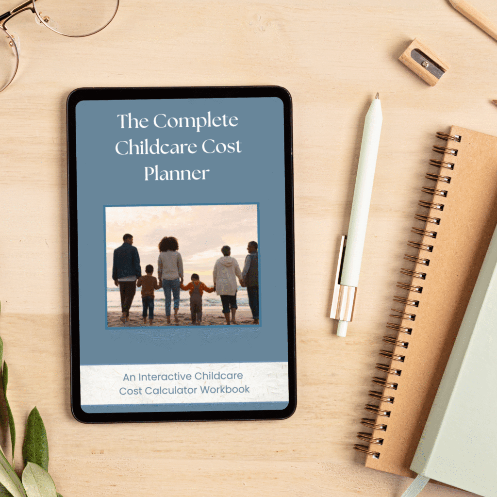 Screenshot of the complete childcare planner on an iPad
