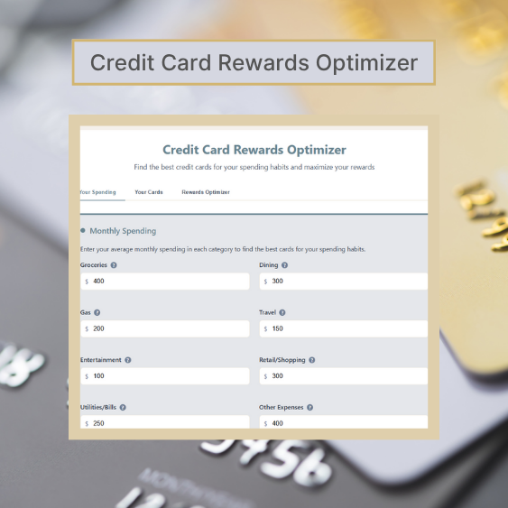 a screenshot of the credit card rewards optimizer