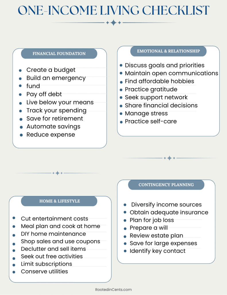 a screenshot one income checklist