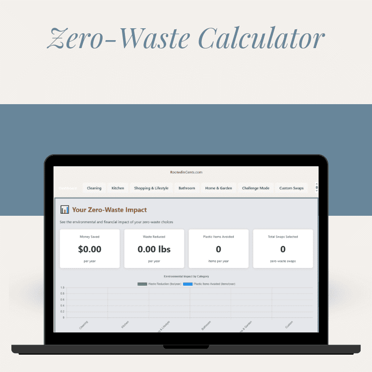 Zero Waste Calculator screenshot on a laptop computer