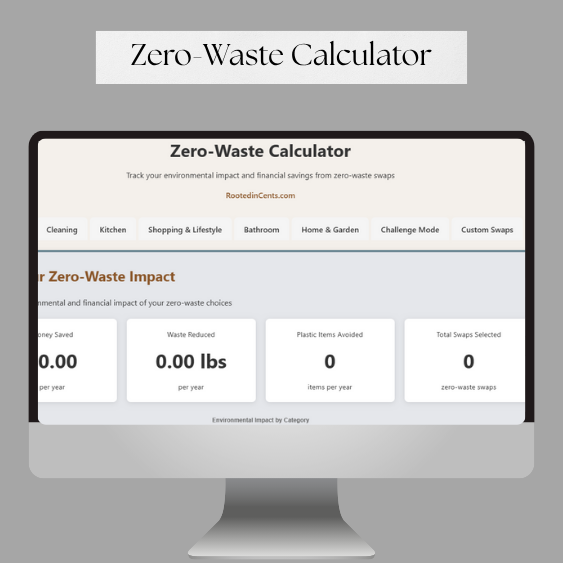 a screenshot of a zero-waste calculator on a pc
