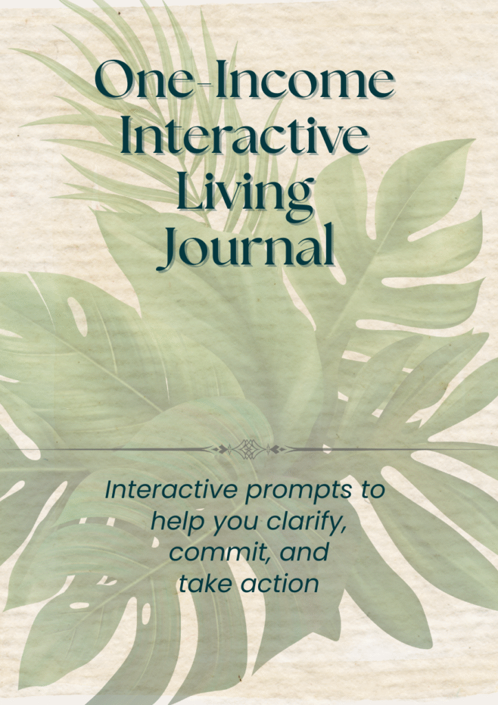 one-income interactive living journal page 2