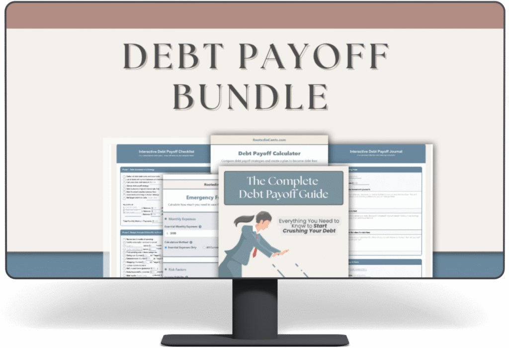 debt payoff bundle on a desktop computer