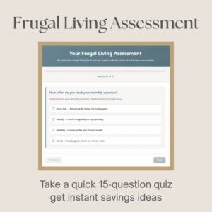 frugal living assessment mockup