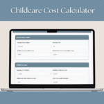 childcare cost calculator on a pc mockup